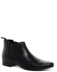 Asos Chelsea Boots In Leather Black