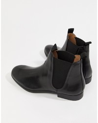 H By Hudson Atherston Chelsea Boots In Black Leather