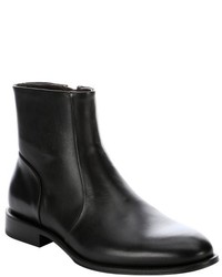 a. testoni Basic Black Leather Chelsea Ankle Boots