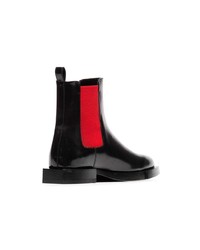 Alexander McQueen Black And Red Chelsea Leather Boots