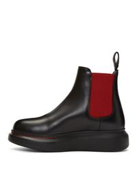 Alexander McQueen Black And Red Hybrid Chelsea Boots