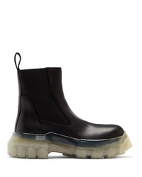 Rick Owens Black And Transparent Bozo Tractor Beetle Boots