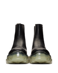 Rick Owens Black And Transparent Tractor Beetle Boots