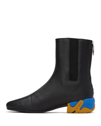 Raf Simons Black And Yellow Solaris 2 Zip Up Boots