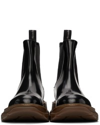 Alexander McQueen Black Brown Tread Chelsea Boots