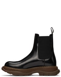 Alexander McQueen Black Brown Tread Chelsea Boots