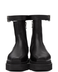 Recto Black Chunky Sole Boots