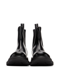 Alexander McQueen Black Contrast Stitch Tread Chelsea Boots