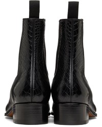 Tom Ford Black Croc Chelsea Boots