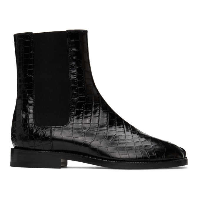 Maison Margiela Black Croc Tabi Chelsea Boots, $882 | SSENSE | Lookastic