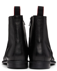 Hugo Black Ed Leather Zip Up Boots