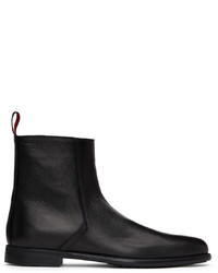 Hugo Black Ed Leather Zip Up Boots