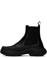 Gmbh Black Faux Leather Chelsea Boots