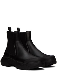 Gmbh Black Faux Leather Chelsea Boots