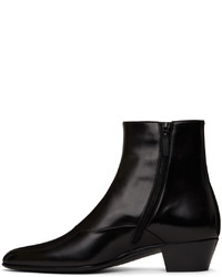 Saint Laurent Black Franz Zipped Boots