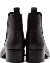 Acne Studios Black Grained Leather Jensen Chelsea Boots