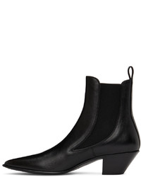 Saint Laurent Black Graphic Chelsea Boots