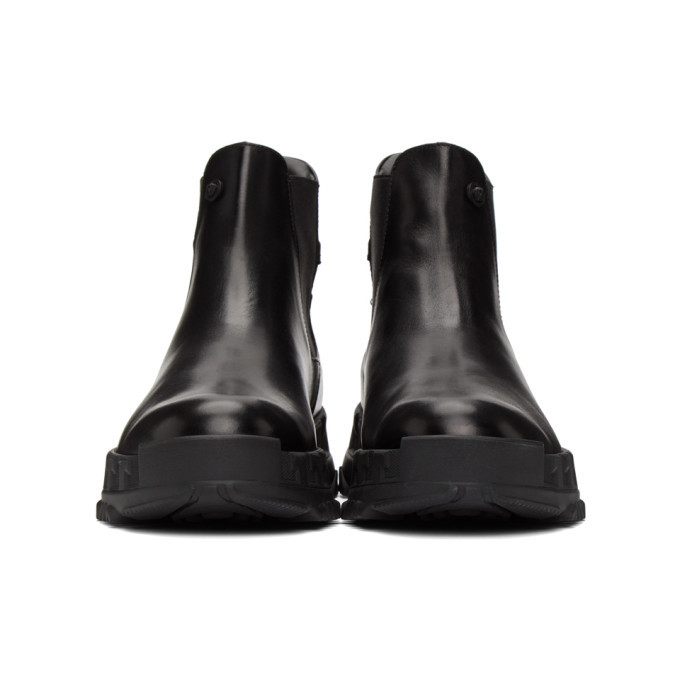 Versace Black Greca Rhegis Chelsea Boots, $850 | SSENSE | Lookastic