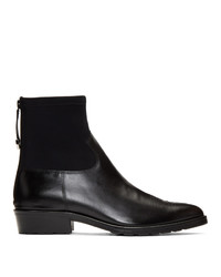Toga Virilis Black Hard Leather And Neoprene Boots