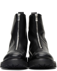 Officine Creative Black Issey 4 Zip Up Boots