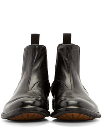 Officine Creative Black Leather Archive Chelsea Boots