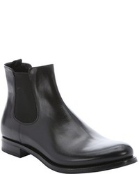 Prada Black Leather Chelsea Ankle Boots