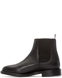 Thom Browne Black Leather Chelsea Boots