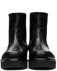 System Black Leather Chelsea Boots