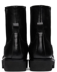 System Black Leather Chelsea Boots