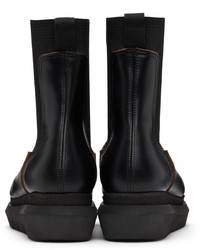Sacai Black Leather Chelsea Boots