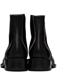 Juun.J Black Leather Chelsea Boots