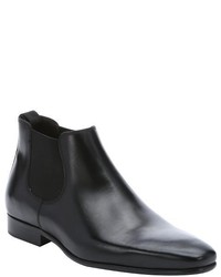 a. testoni Black Leather Chelsea Boots