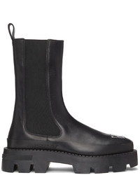 Misbhv Black Leather Combat Chelsea Boots