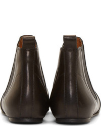 Isabel Marant Black Leather Dewar Flat Ankle Boots