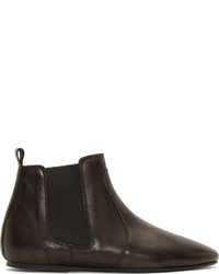 Isabel Marant Black Leather Dewar Flat Ankle Boots