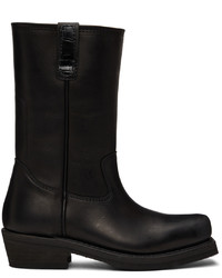 Our Legacy Black Leather Flat Toe Boots