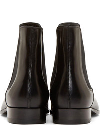 Saint Laurent Black Leather Saville Chelsea Boots