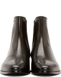 Saint Laurent Black Leather Saville Chelsea Boots