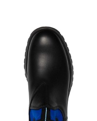 Prada Black Leather Slip On Brixxen High Top Boots