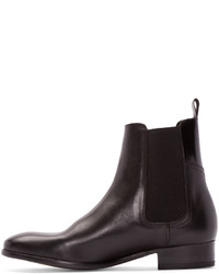 H By Hudson Black Leather Watts Chelsea Boots