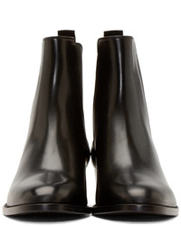 Saint Laurent Black Leather Wyatt Chelsea Boots