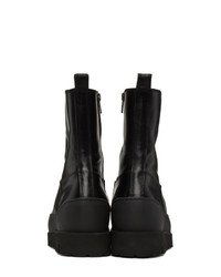 Ann Demeulemeester Black Leather Zip Boots