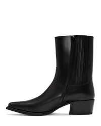 DSQUARED2 Black Leather Zip Up Boots