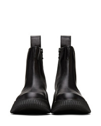 Julius Black Leather Zip Up Boots
