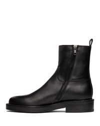 Ann Demeulemeester Black Leather Zip Up Boots