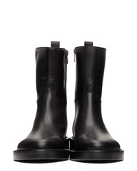 Ann Demeulemeester Black Leather Zip Up Boots