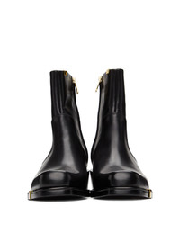 Rochas Homme Black Leather Zip Up Boots