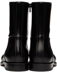 Dries Van Noten Black Leather Zip Up Boots