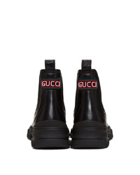 Gucci Black Leon Chelsea Boots