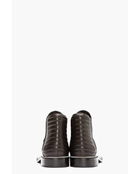Nicholas Kirkwood Black Matte Patent Leather Chelsea Boots